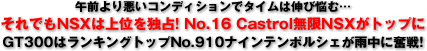 ߑO舫RfBVŃ^C͐LєYށc^łNSX͏ʂƐ! No.16 CastrolNSXgbvɁ^GT300̓LOgbvNo.910iCe|VFJɕ!