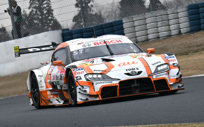 【Official Tests Okayama Day 2】 In the clear morning, au TOM'S GR Supra gets top time! In GT300 the VELOREX FERRARI is fastestの画像